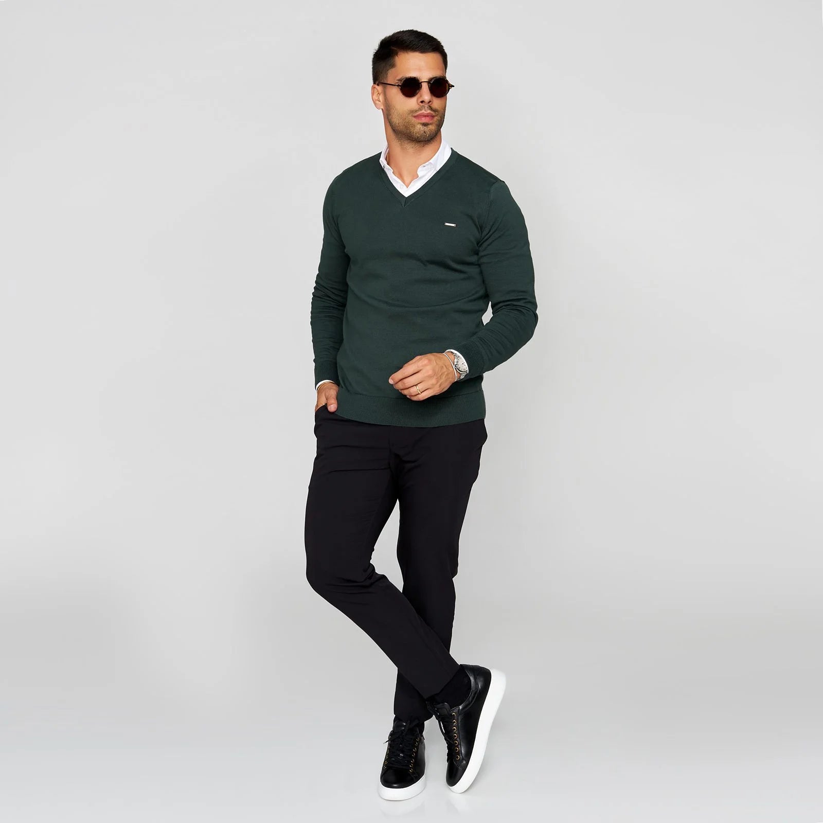 Camisola tricot decote V Zolf