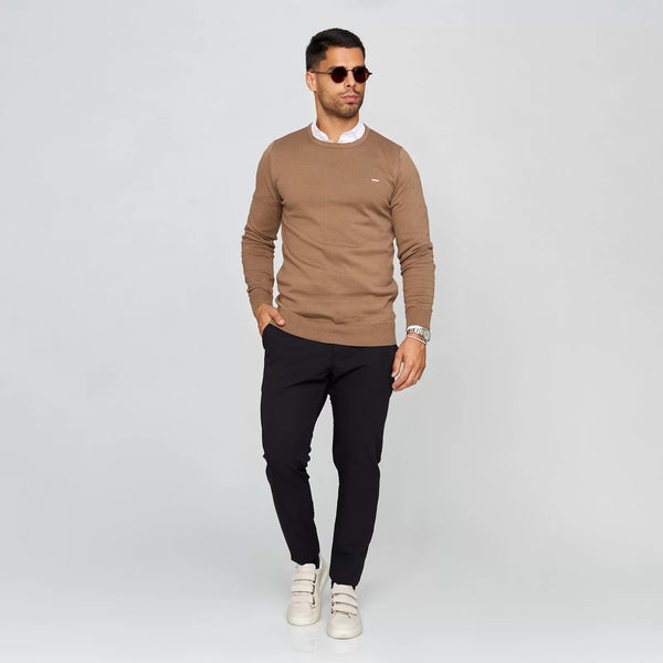 Crew Neck Cotton Sweater Zolf