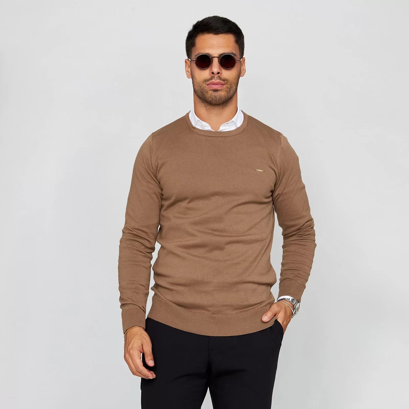 Camisola tricot decote redondo Zolf