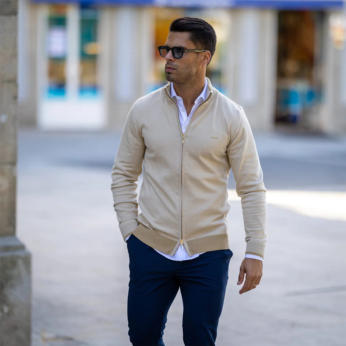 Cardigã tricot com fecho combinado Zolf