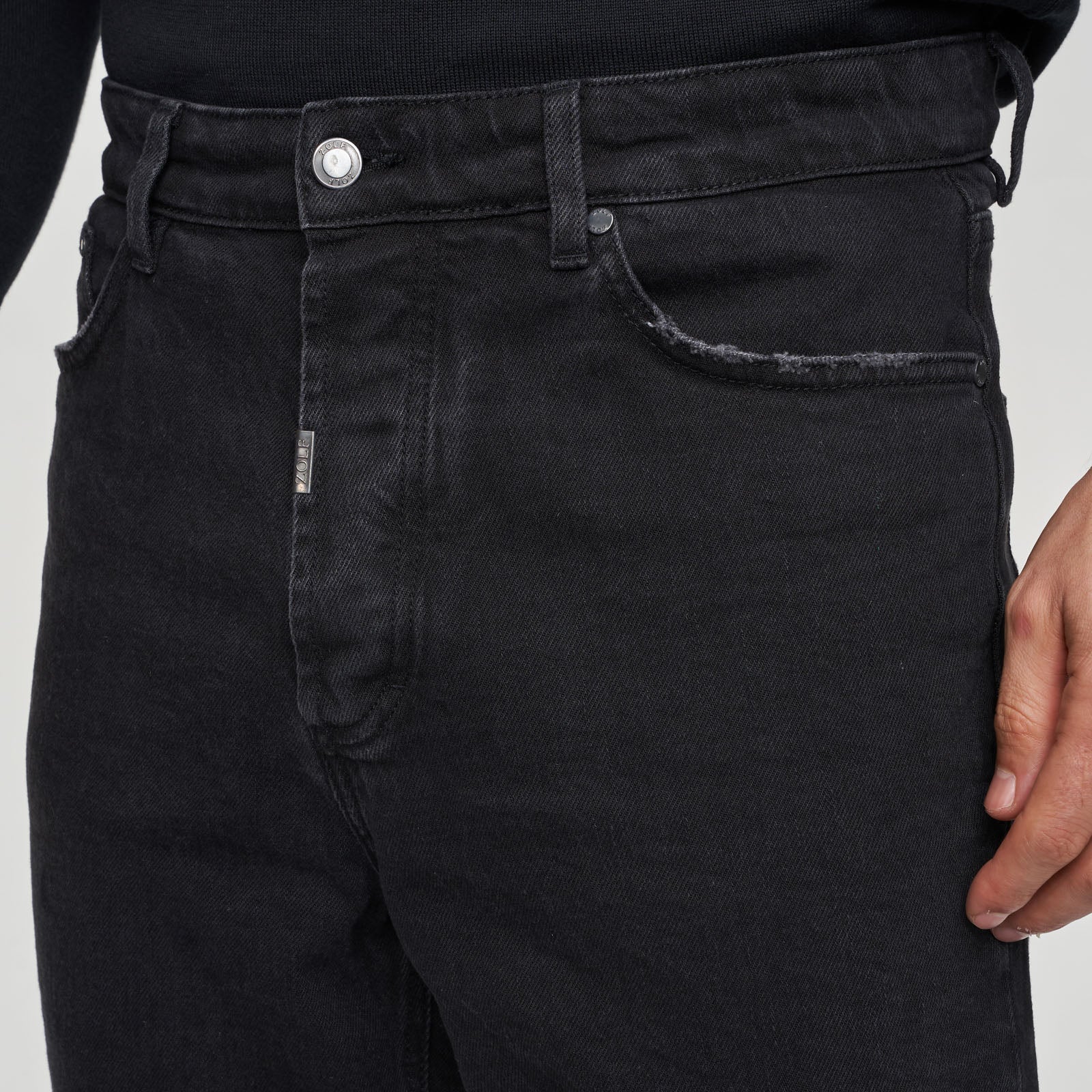 Denim preto tapered Zolf
