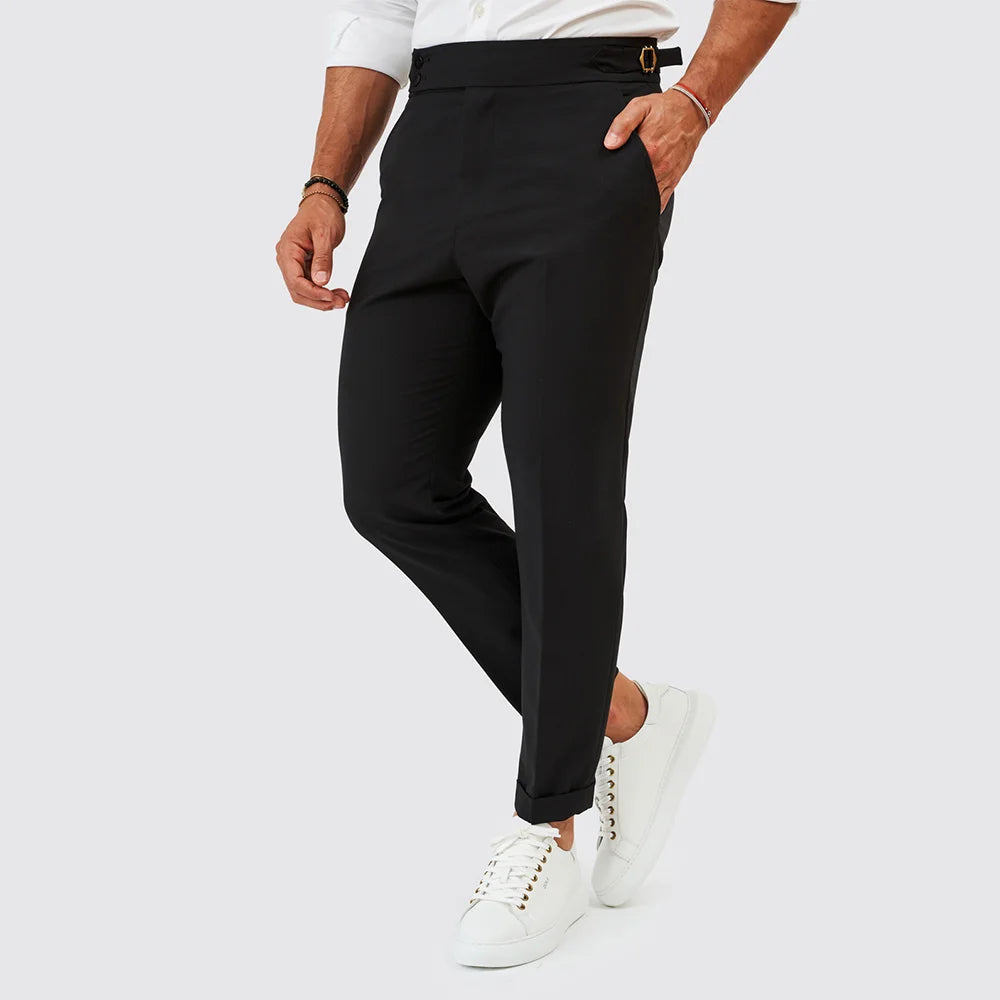 Calça trespasse com fivela Zolf