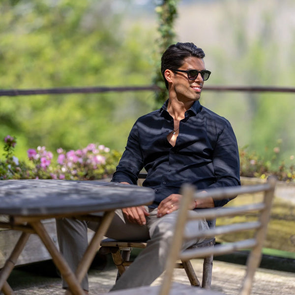 Linen Shirt with Italian Collar Zolf