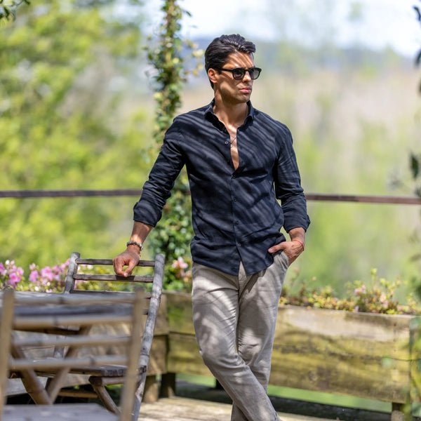 Linen Shirt with Italian Collar Zolf