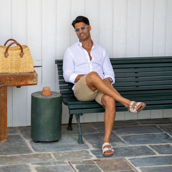 Linen Shirt with Italian Collar Zolf
