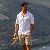 Linen Crochet-Knit Shirt Zolf