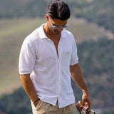 Linen Crochet-Knit Shirt Zolf