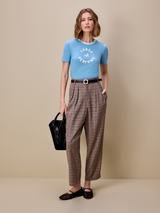 Two-Tone Check Sculpting Slim-Leg Trousers Lança Perfume