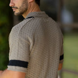 Striped Openwork Crochet Shirt Zolf