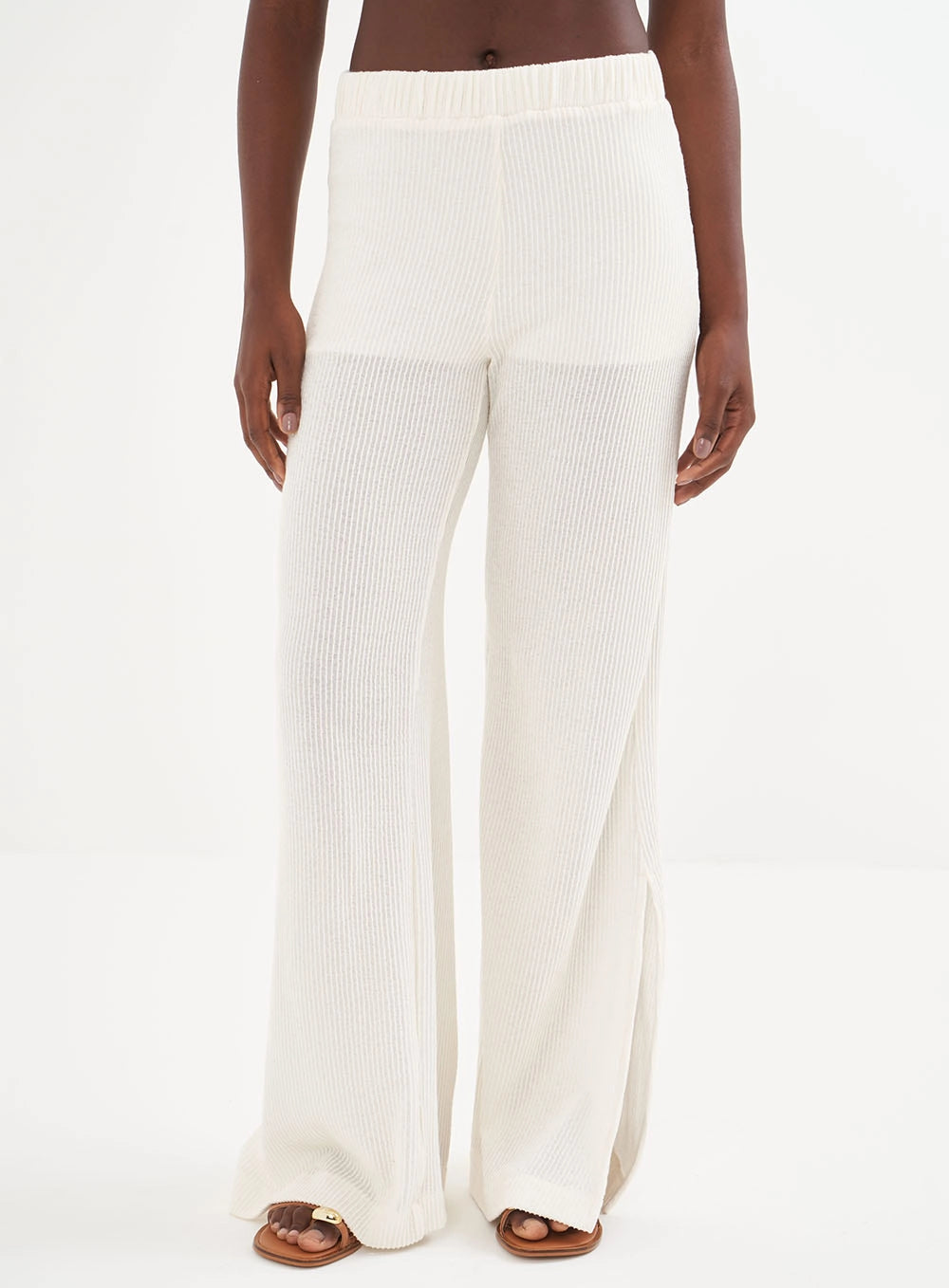 Joana Wide-Leg Ribbed Trousers Colcci