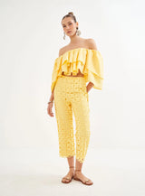 Cropped Ruffle Blouse Colcci