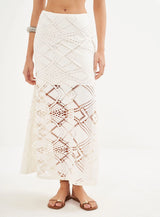 Geometric Lace Maxi Skirt Colcci
