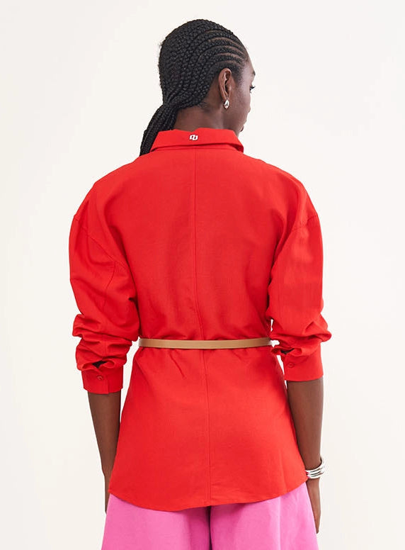 Camisa de linho de manga comprida Colcci