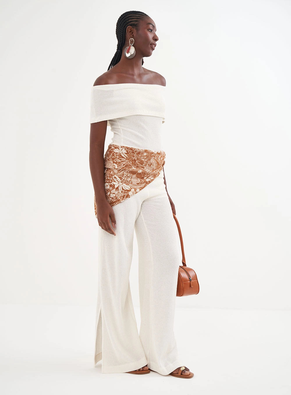 Blusa canelada ombro a ombro Colcci