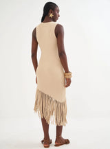 Metallic Fringe Knit Dress Colcci