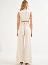 Colete Colcci com detalhe trespassado às riscas