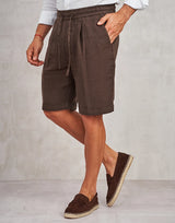 Brown Linen Shorts Zolf