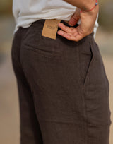 Brown Linen Shorts Zolf