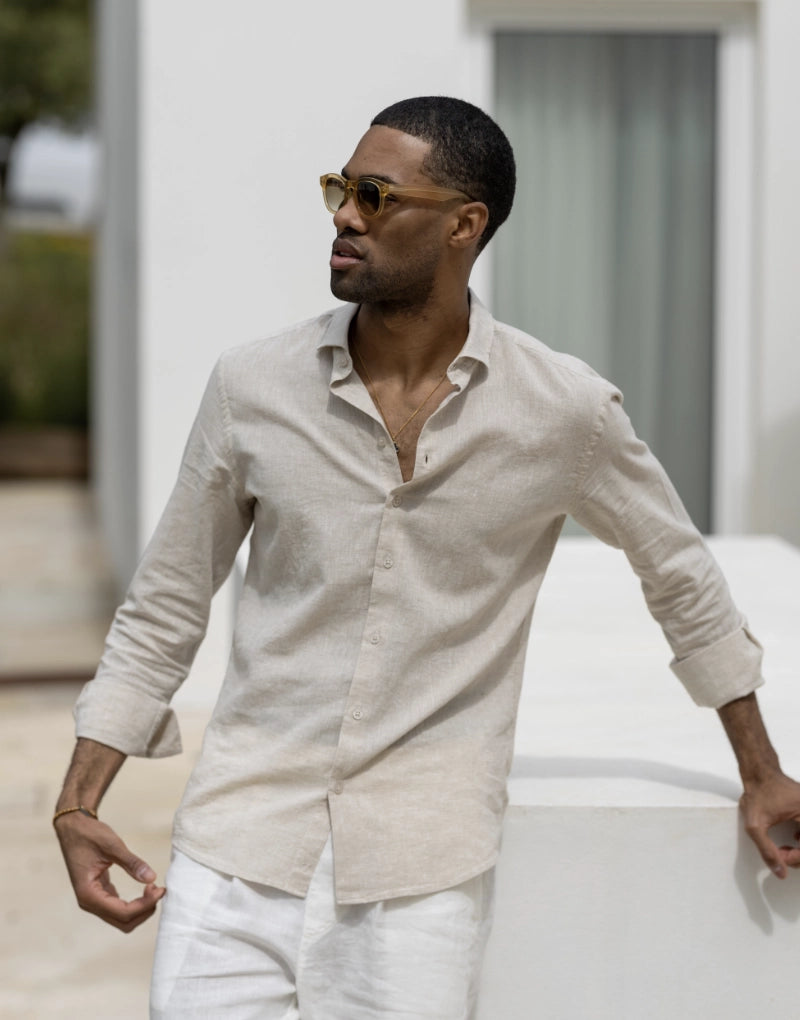 Long Sleeve Linen-Cotton Shirt Zolf
