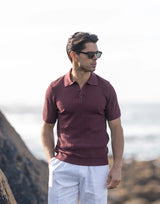 Men's Structured Knit Polo with Buttons Zolf