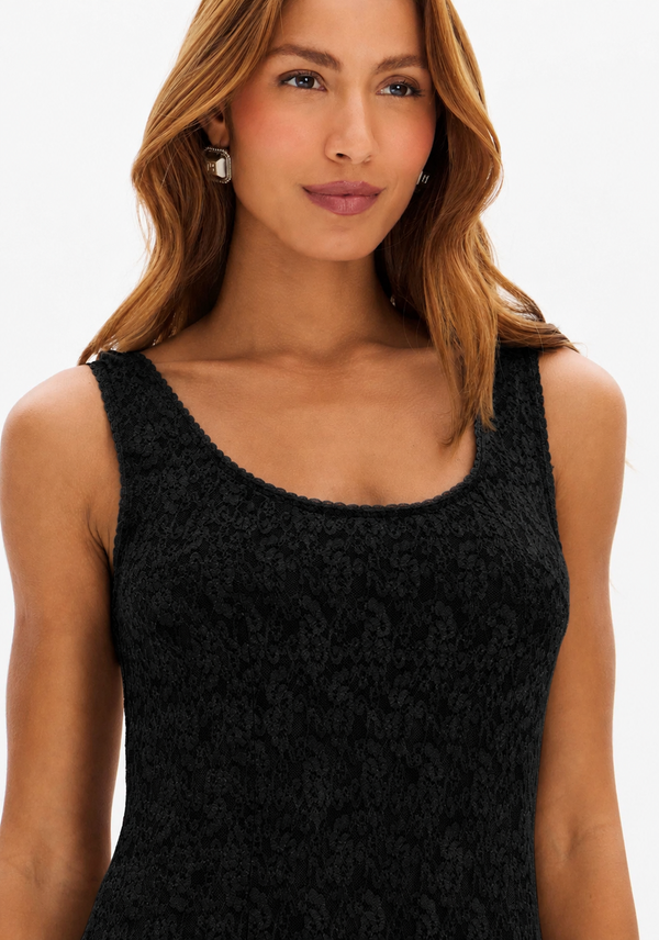 Midi Lace Dress with Asymmetrical Hem Lança Perfume