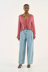 Leoni Wide-Leg Pleated Jeans Colcci