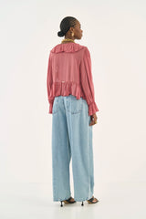 Leoni Wide-Leg Pleated Jeans Colcci