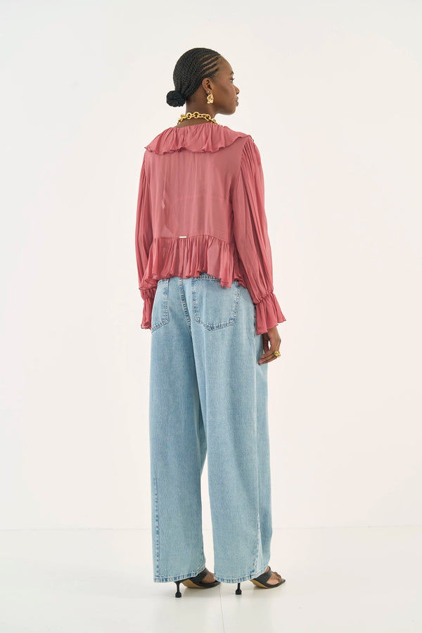 Leoni Wide-Leg Pleated Jeans Colcci
