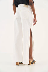 Juliette Cutout Wide-Leg Twill Trousers Colcci