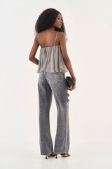 Jeggings Juliette com Aplicação de Strass e Perna Larga Colcci
