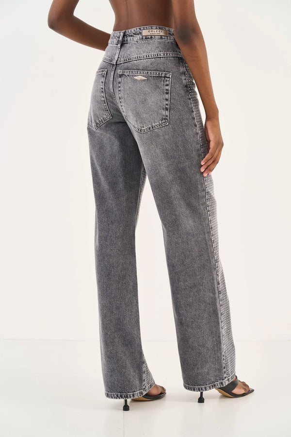 Juliette Rhinestone Wide-Leg Jeans Colcci