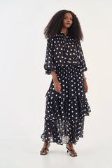 Polka Dot Puff-Sleeve Blouse Colcci