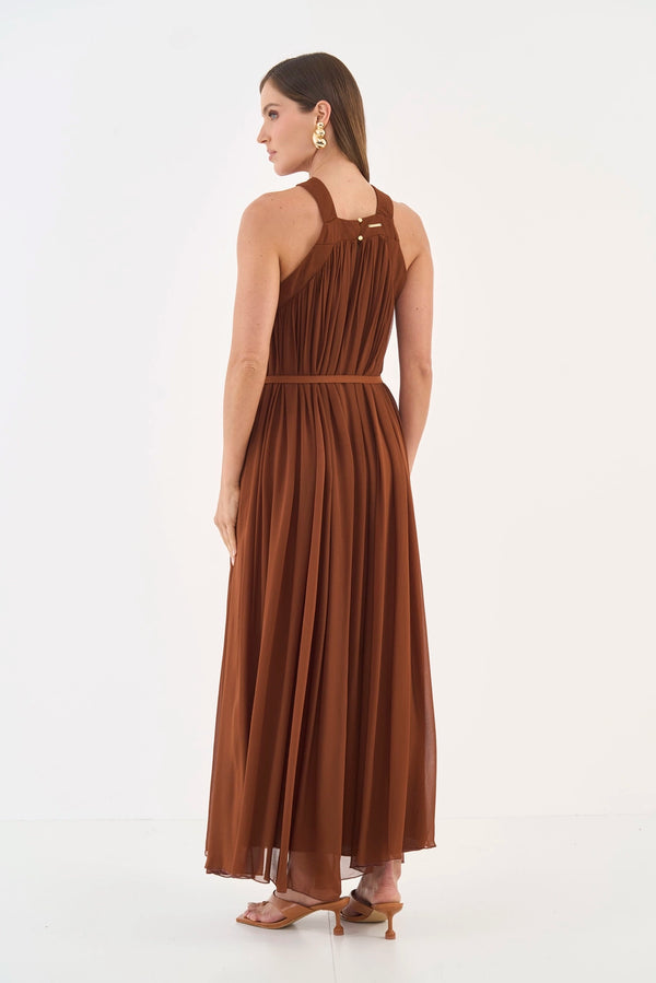 Fluid Belted Maxi Dress Colcci