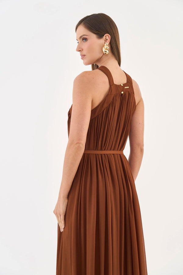 Fluid Belted Maxi Dress Colcci