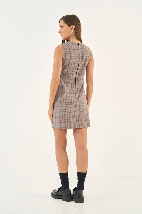 Tailored Plaid Mini Dress Colcci