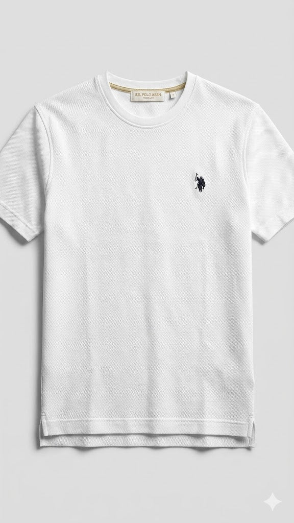 White Regular Fit Premium Signature T-Shirt U.S. Polo Assn.