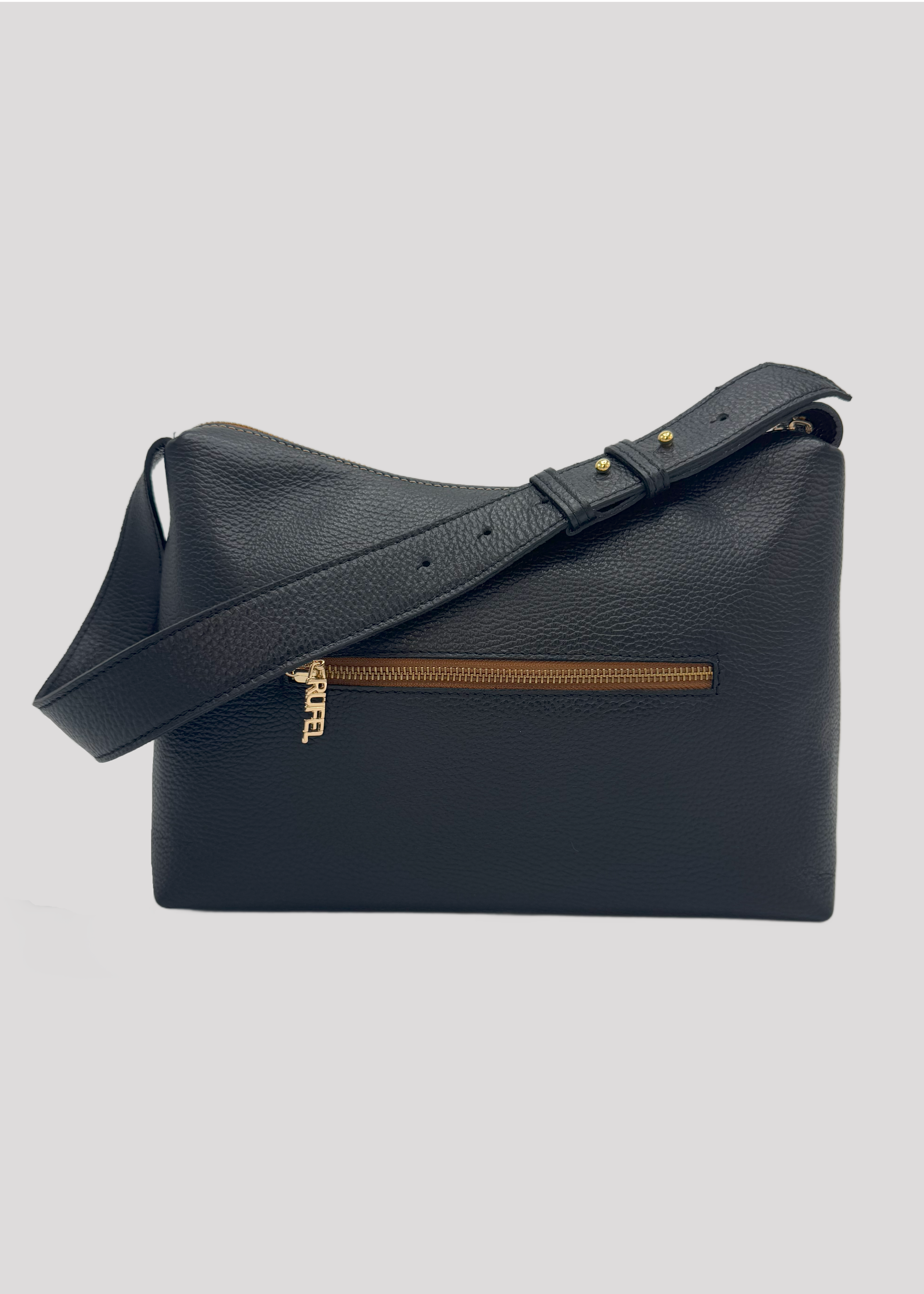 Camel and black shoulder bag Rufel