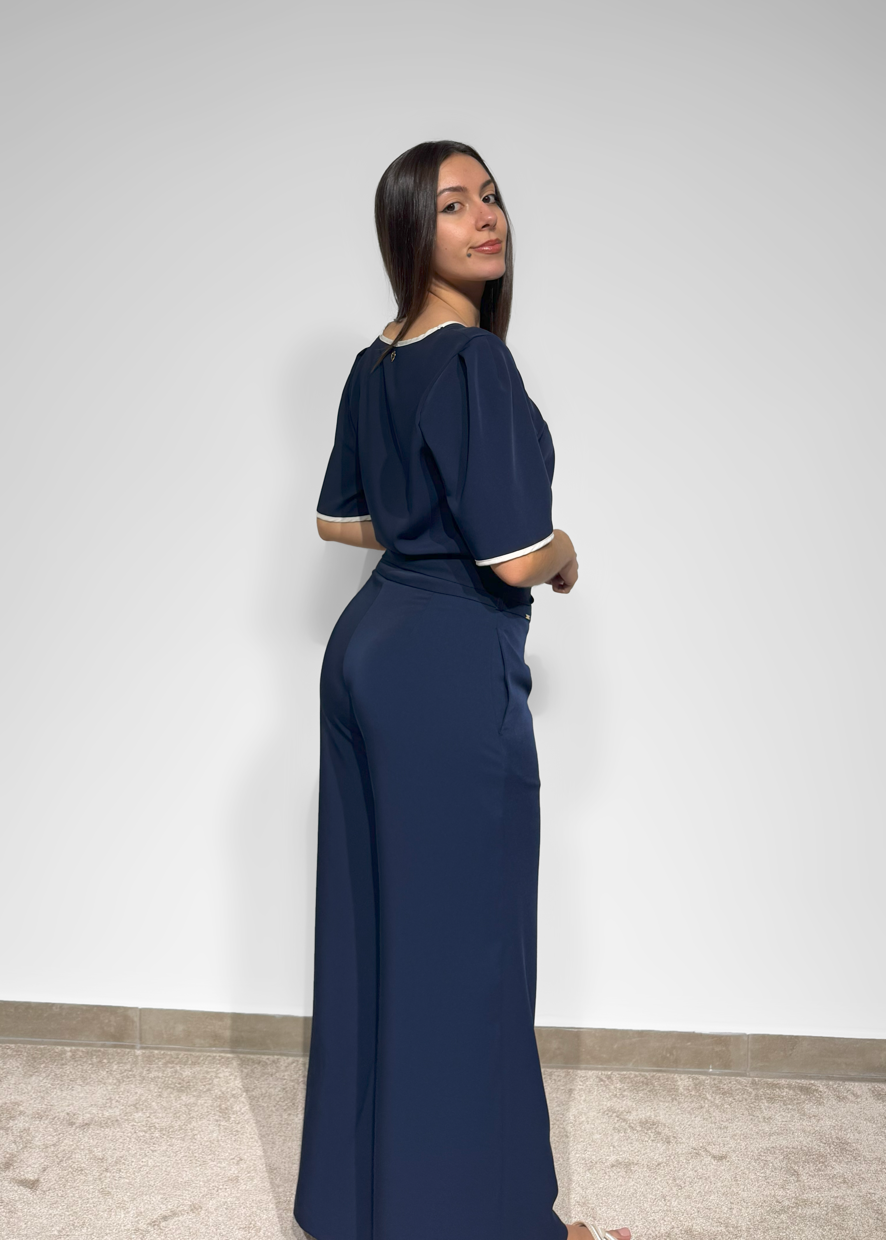 Calça pantalona com enlaçado Anirene