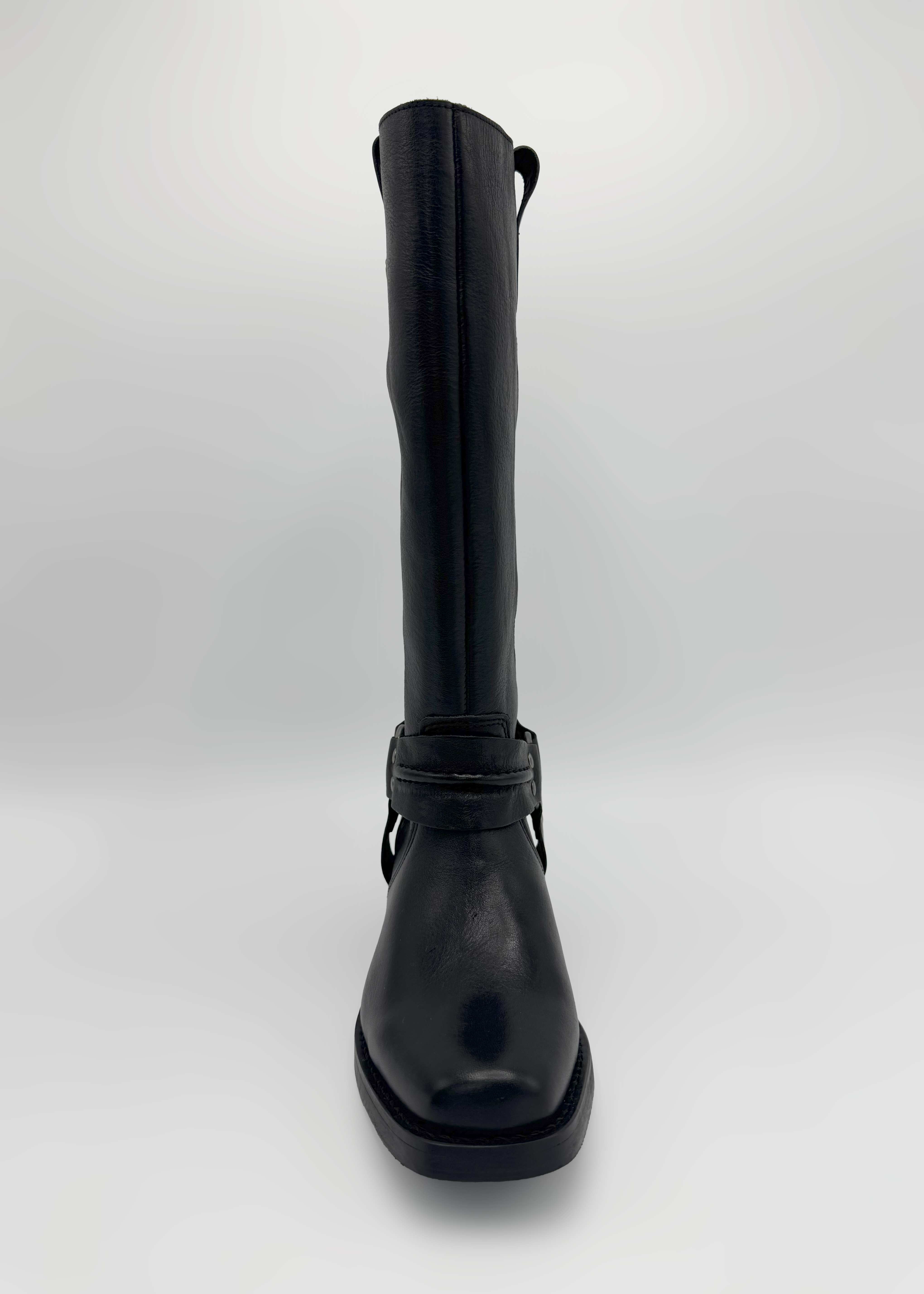 Chunky Biker Boots with Low Block Heel Ruika
