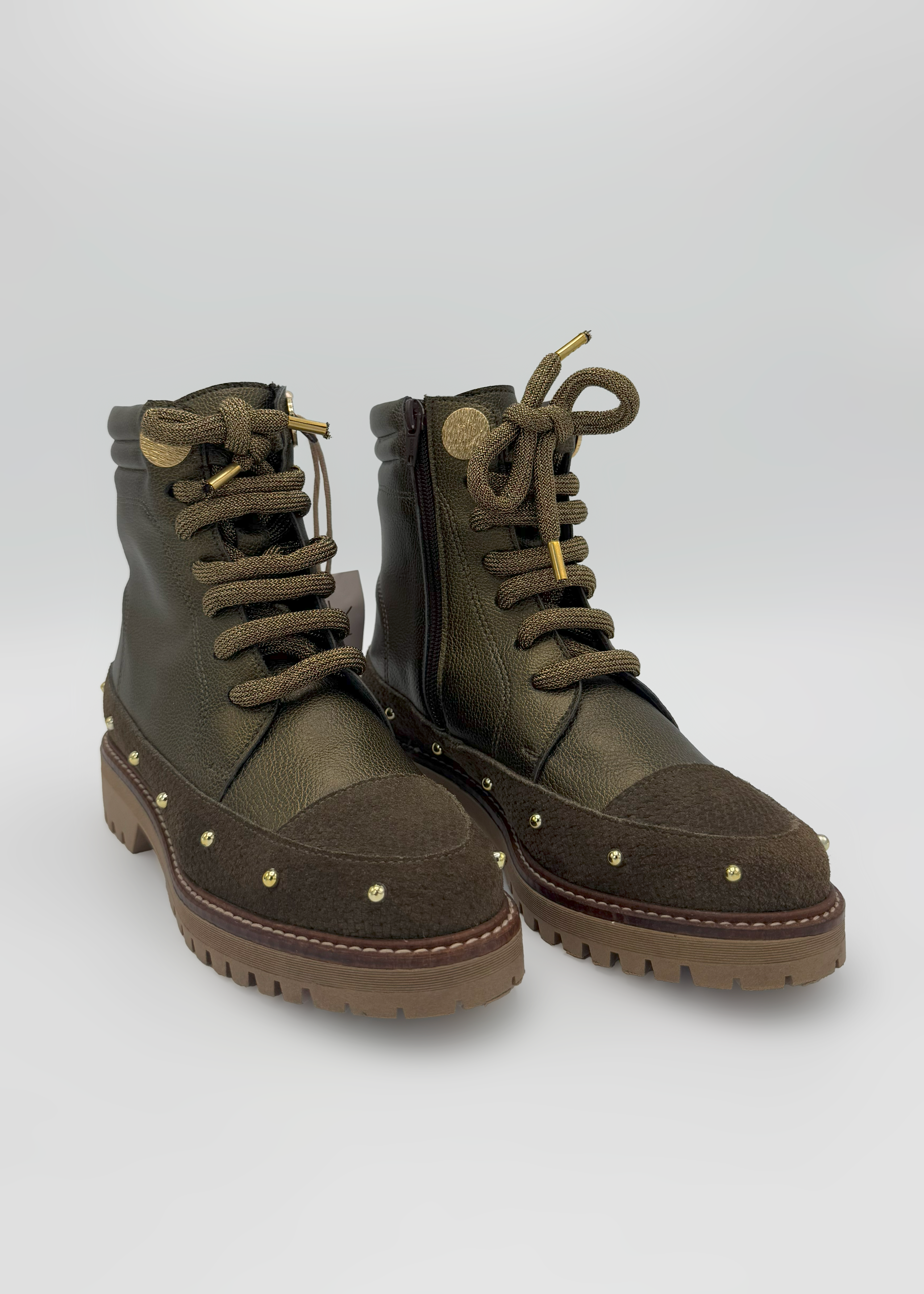 Green Ankle Boots with Low Heel MLV