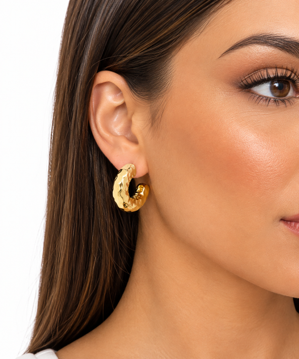 Chunky Open-Back Hoop Earrings Jetlag