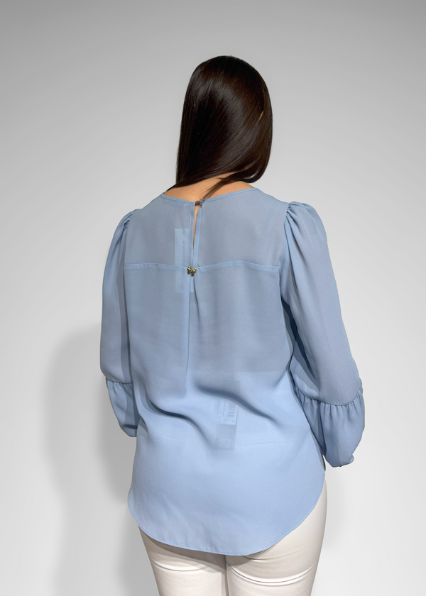 Keyhole Back 3/4 Sleeve Blouse Silvina Campos