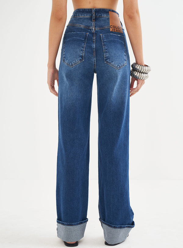 Berlim Folded-Hem Wide Leg Colcci