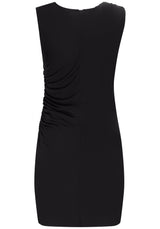 Vestido Curto Justo em Malha Modal com Franzido Lez a Lez