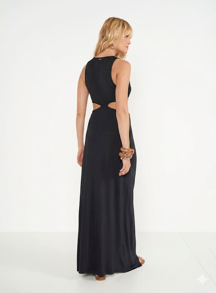 Slim Maxi Dress with Front Twist and Slit Colcci