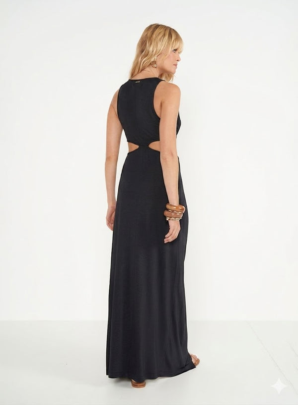 Slim Maxi Dress with Front Twist and Slit Colcci