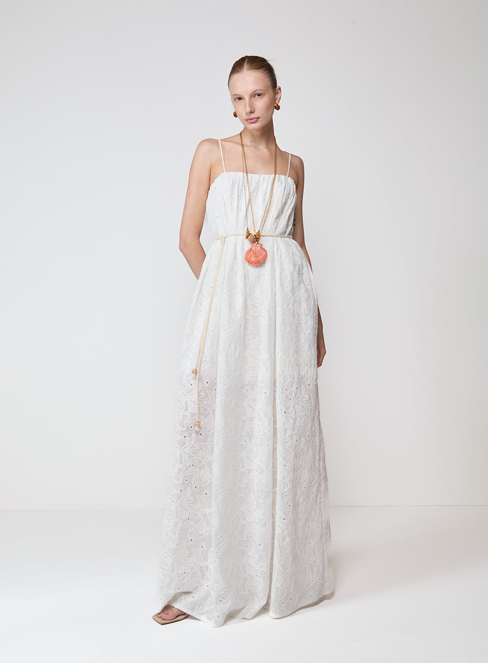 Long Flowing Embroidered Dress Colcci
