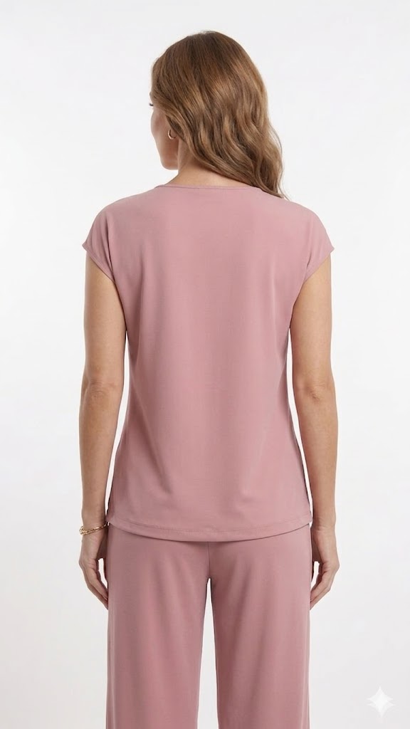 Soft Pink Sleeveless Fluid Blouse Quattro Venti