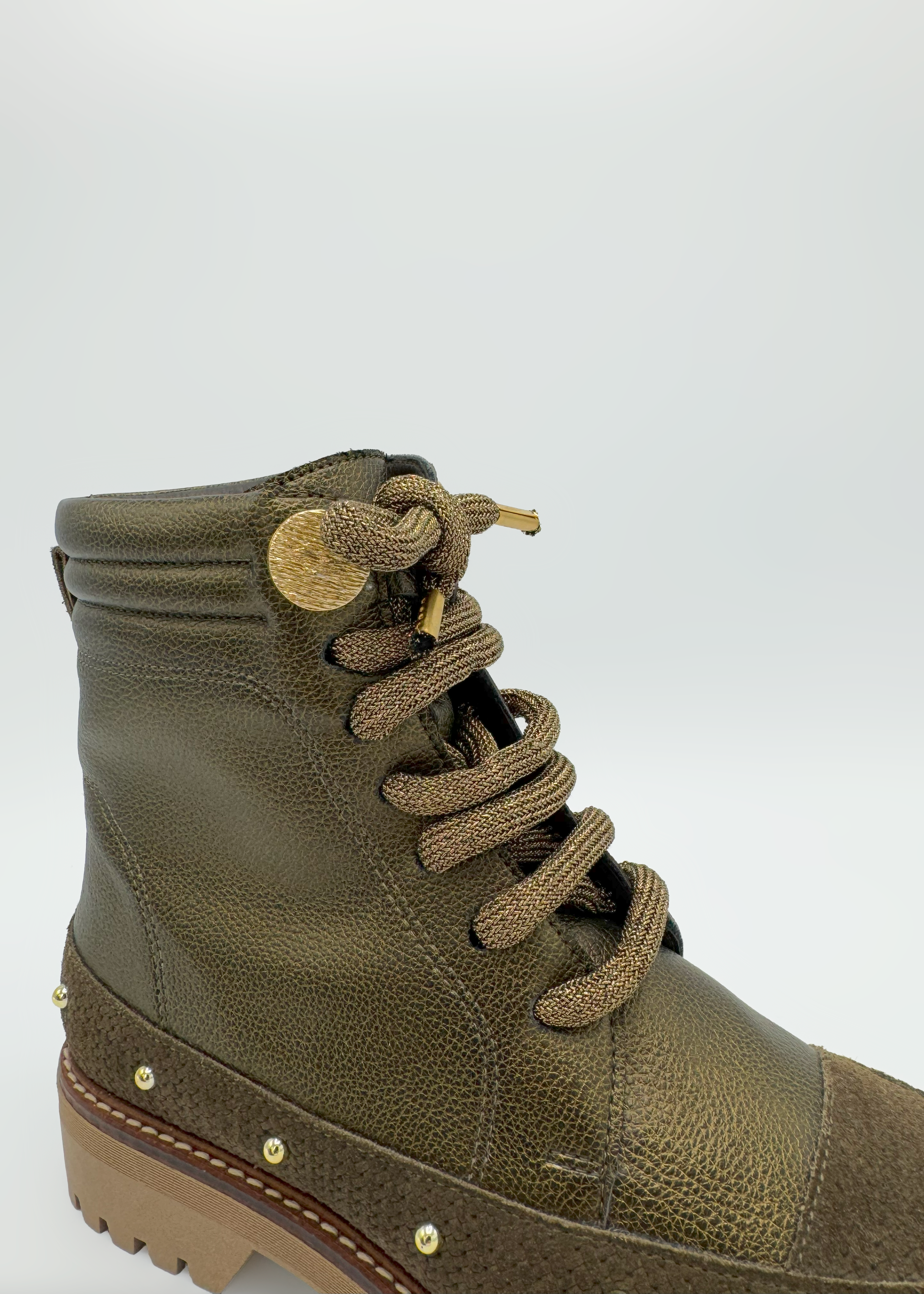 Green Ankle Boots with Low Heel MLV