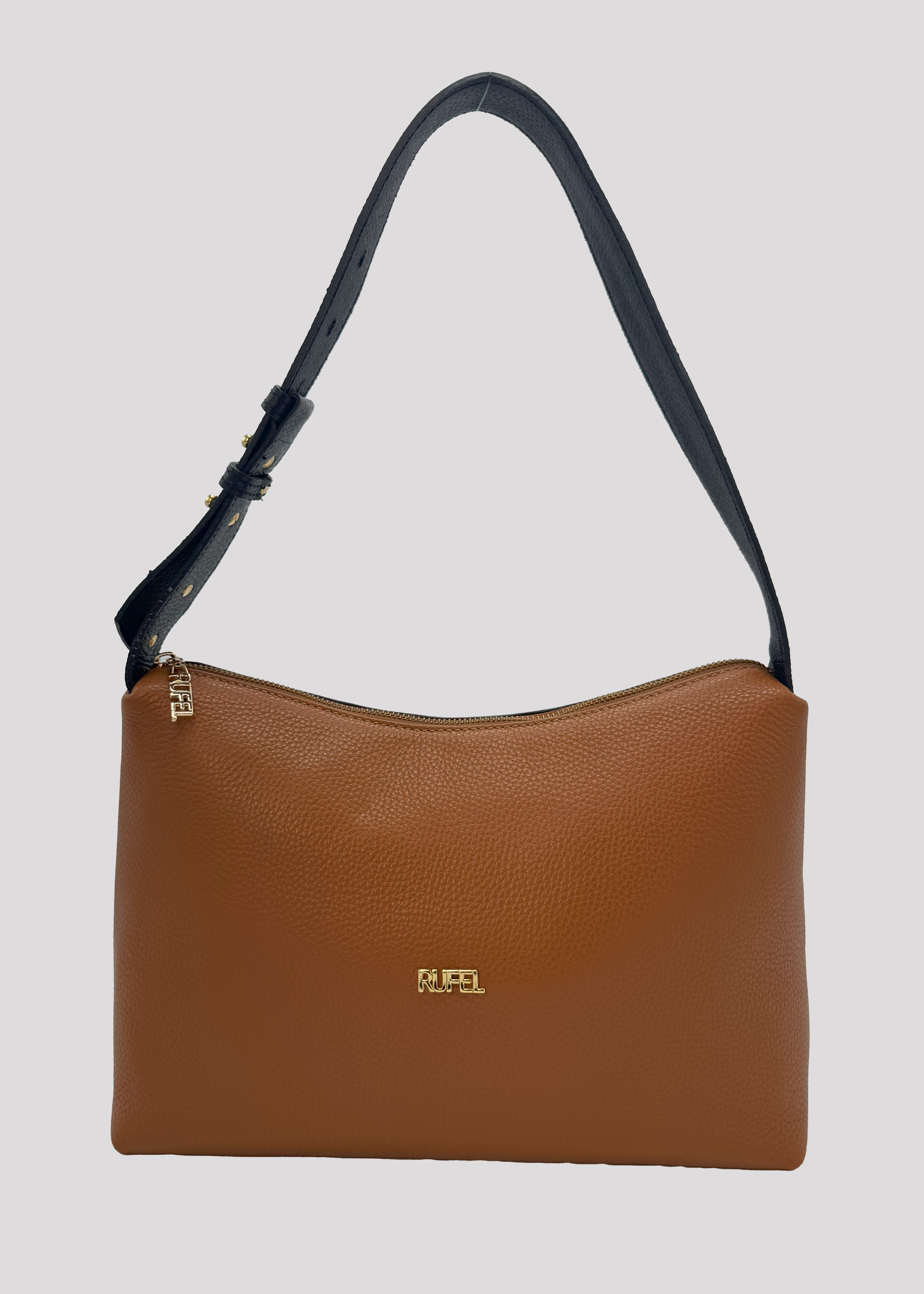 Camel and black shoulder bag Rufel